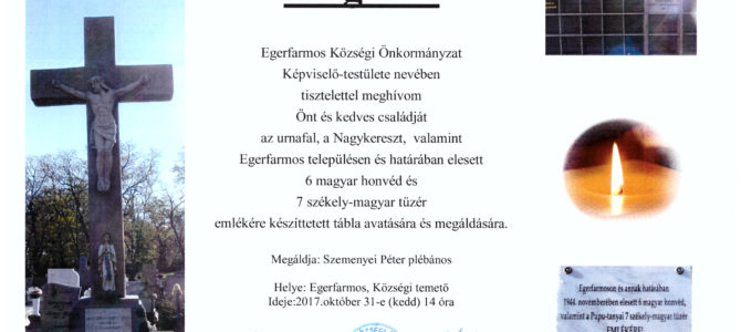 Meghívó tábla avatás és megáldás Meghívó tábla avatás és megáldás