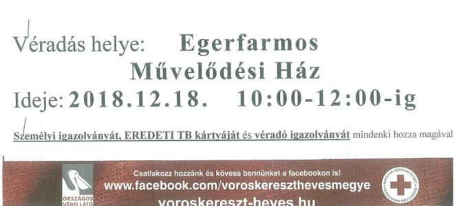 Véradás 2018.12.18 10:00-12:00 Véradás 2018.12.18 10:00-12:00